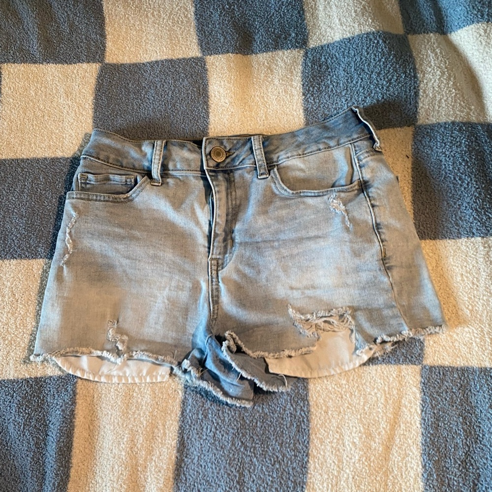 SO Light Blue Distressed Jean Shorts